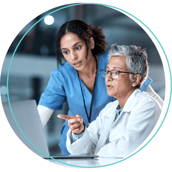 Clinicians reviewing CMS physician fee schedule